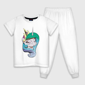 Детская пижама хлопок с принтом Princess Celestia в Белгороде, 100% хлопок |  брюки и футболка прямого кроя, без карманов, на брюках мягкая резинка на поясе и по низу штанин
 | celestia | mlp | pony | unicorn | пони | селестия