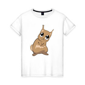 Женская футболка хлопок с принтом Squirrel в Белгороде, 100% хлопок | прямой крой, круглый вырез горловины, длина до линии бедер, слегка спущенное плечо | 