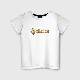 Детская футболка хлопок с принтом Sabaton в Белгороде, 100% хлопок | круглый вырез горловины, полуприлегающий силуэт, длина до линии бедер | Тематика изображения на принте: sabaton