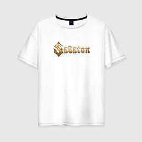 Женская футболка хлопок Oversize с принтом Sabaton в Белгороде, 100% хлопок | свободный крой, круглый ворот, спущенный рукав, длина до линии бедер
 | sabaton