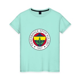 Женская футболка хлопок с принтом Фенербахче в Белгороде, 100% хлопок | прямой крой, круглый вырез горловины, длина до линии бедер, слегка спущенное плечо | фенербахче | фенербахчефутбол
