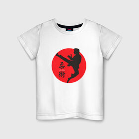 Детская футболка хлопок с принтом Джиу-джитсу в Белгороде, 100% хлопок | круглый вырез горловины, полуприлегающий силуэт, длина до линии бедер | Тематика изображения на принте: боевые искусства | джиу джитсуджиу джитсу | самурай | япония