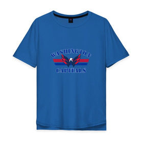 Мужская футболка хлопок Oversize с принтом Washington Capitals WC в Белгороде, 100% хлопок | свободный крой, круглый ворот, “спинка” длиннее передней части | capitals | ovechkin | washington | вашингтон | овечкин