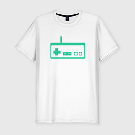 Мужская футболка премиум с принтом GamePad Nintendo classic в Белгороде, 92% хлопок, 8% лайкра | приталенный силуэт, круглый вырез ворота, длина до линии бедра, короткий рукав | Тематика изображения на принте: 