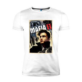 Мужская футболка премиум с принтом Mafia 2 в Белгороде, 92% хлопок, 8% лайкра | приталенный силуэт, круглый вырез ворота, длина до линии бедра, короткий рукав | mafia | вито | игра | скалетта. | эмпайр бэй