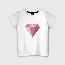 Детская футболка хлопок с принтом Бриллиант в Белгороде, 100% хлопок | круглый вырез горловины, полуприлегающий силуэт, длина до линии бедер | diamond | алмаз | бриллиант | минимал | простой и красочный рисунокminimal