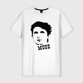 Мужская футболка премиум с принтом Muse в Белгороде, 92% хлопок, 8% лайкра | приталенный силуэт, круглый вырез ворота, длина до линии бедра, короткий рукав | солист группы musemuse