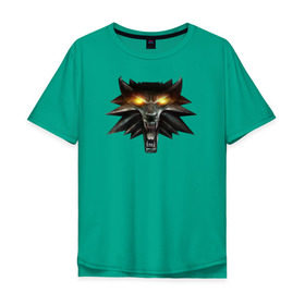 Мужская футболка хлопок Oversize с принтом Witcher 3 Wild Hunt в Белгороде, 100% хлопок | свободный крой, круглый ворот, “спинка” длиннее передней части | witcher | ведьмак | медальон школы волка.игра