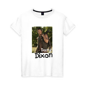 Женская футболка хлопок с принтом Daryl Dixon photo в Белгороде, 100% хлопок | прямой крой, круглый вырез горловины, длина до линии бедер, слегка спущенное плечо | daryl | dixon | walking | дэрил | мертвецы | ходячие