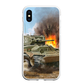 Чехол для iPhone XS Max матовый с принтом Танк в Белгороде, Силикон | Область печати: задняя сторона чехла, без боковых панелей | армия | войска | сила | танк | танки | танкист | танковые войска
