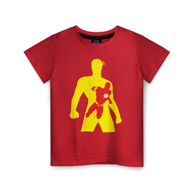Детская футболка хлопок с принтом Flash Minimalist Comics в Белгороде, 100% хлопок | круглый вырез горловины, полуприлегающий силуэт, длина до линии бедер | flash minimalist comics justice flash флеш