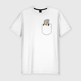 Мужская футболка премиум с принтом Geralt of Pocket в Белгороде, 92% хлопок, 8% лайкра | приталенный силуэт, круглый вырез ворота, длина до линии бедра, короткий рукав | Тематика изображения на принте: geralt of pocket ведьмак 3 witcher