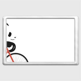 Магнит 45*70 с принтом Панда на велосипеде в Белгороде, Пластик | Размер: 78*52 мм; Размер печати: 70*45 | Тематика изображения на принте: панда