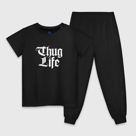 Детская пижама хлопок с принтом Thug Life 2pac в Белгороде, 100% хлопок |  брюки и футболка прямого кроя, без карманов, на брюках мягкая резинка на поясе и по низу штанин
 | 2pac | life | rap | thug | tupac | рэп | тупак
