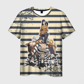 Мужская футболка 3D с принтом Prison School в Белгороде, 100% полиэфир | прямой крой, круглый вырез горловины, длина до линии бедер | kangoku gakuen | kiyoshi fujino | киёши фуджино | призон скул