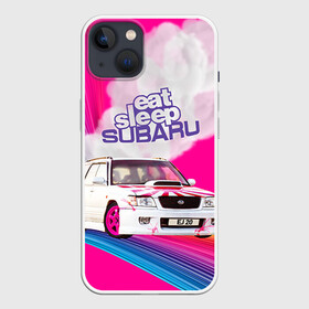 Чехол для iPhone 13 с принтом Subaru в Белгороде,  |  | drag | eat | ej20 | forester | jdm | rainbow | sf5 | sleep | subaru | субару | супердрифтбитва | форестер