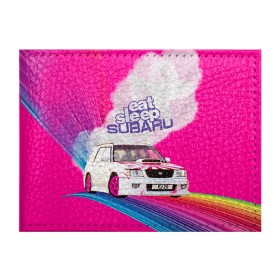 Обложка для студенческого билета с принтом Subaru в Белгороде, натуральная кожа | Размер: 11*8 см; Печать на всей внешней стороне | drag | eat | ej20 | forester | jdm | rainbow | sf5 | sleep | subaru | субару | супердрифтбитва | форестер