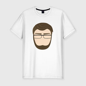 Мужская футболка премиум с принтом Лицо с бородой в Белгороде, 92% хлопок, 8% лайкра | приталенный силуэт, круглый вырез ворота, длина до линии бедра, короткий рукав | 