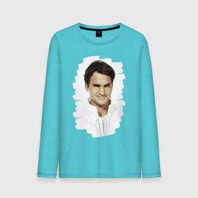 Мужской лонгслив хлопок с принтом Roger Federer в Белгороде, 100% хлопок |  | roger federer | роджер федерер | теннис | чемпион