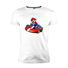 Мужская футболка премиум с принтом Mario Kart в Белгороде, 92% хлопок, 8% лайкра | приталенный силуэт, круглый вырез ворота, длина до линии бедра, короткий рукав | Тематика изображения на принте: nintendo | карт | марио | нинтендо