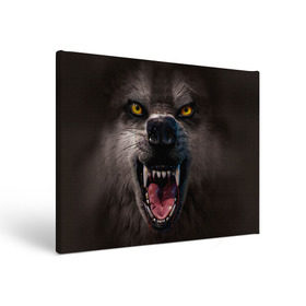 Холст прямоугольный с принтом Злой волк в Белгороде, 100% ПВХ |  | Тематика изображения на принте: волк | животные | злой волк | зубы | оскал