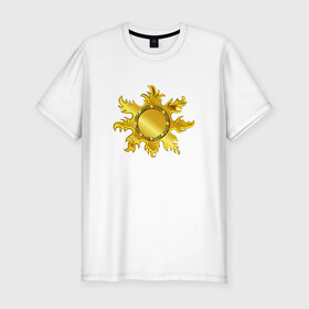 Мужская футболка премиум с принтом Солнце ацтеков в Белгороде, 92% хлопок, 8% лайкра | приталенный силуэт, круглый вырез ворота, длина до линии бедра, короткий рукав | 