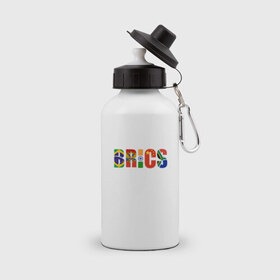 Бутылка спортивная с принтом BRICS - БРИКС в Белгороде, металл | емкость — 500 мл, в комплекте две пластиковые крышки и карабин для крепления | бразилия