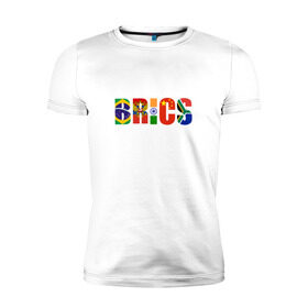 Мужская футболка премиум с принтом BRICS - БРИКС в Белгороде, 92% хлопок, 8% лайкра | приталенный силуэт, круглый вырез ворота, длина до линии бедра, короткий рукав | бразилия