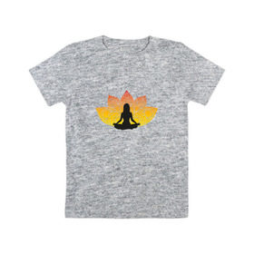 Детская футболка хлопок с принтом Йога в Белгороде, 100% хлопок | круглый вырез горловины, полуприлегающий силуэт, длина до линии бедер | йога | йогаумиротворение | спокойствие | фитнес
