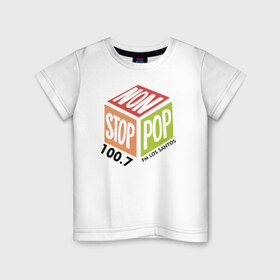 Детская футболка хлопок с принтом Non Stop Pop в Белгороде, 100% хлопок | круглый вырез горловины, полуприлегающий силуэт, длина до линии бедер | 