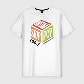 Мужская футболка премиум с принтом Non Stop Pop в Белгороде, 92% хлопок, 8% лайкра | приталенный силуэт, круглый вырез ворота, длина до линии бедра, короткий рукав | Тематика изображения на принте: 
