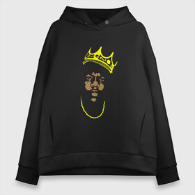 Женское худи Oversize хлопок с принтом Notorious BIG в Белгороде, френч-терри — 70% хлопок, 30% полиэстер. Мягкий теплый начес внутри —100% хлопок | боковые карманы, эластичные манжеты и нижняя кромка, капюшон на магнитной кнопке | b | b. i. g. | big | g | i | notorious | биг | ноториус