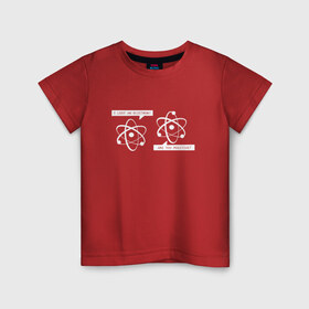 Детская футболка хлопок с принтом Атом в Белгороде, 100% хлопок | круглый вырез горловины, полуприлегающий силуэт, длина до линии бедер | are you positive i lost an electronэлектрон | атом | ион | физика