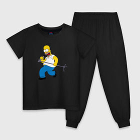 Детская пижама хлопок с принтом Homer Rock в Белгороде, 100% хлопок |  брюки и футболка прямого кроя, без карманов, на брюках мягкая резинка на поясе и по низу штанин
 | homer rock гомер рок simpsons симпсоны