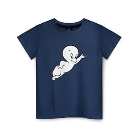 Детская футболка хлопок с принтом Casper в Белгороде, 100% хлопок | круглый вырез горловины, полуприлегающий силуэт, длина до линии бедер | каспер | касперприведение | охотники за приведениями