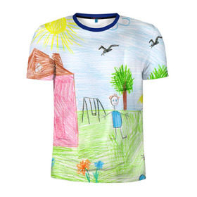 Мужская футболка 3D спортивная с принтом Детские рисунки в Белгороде, 100% полиэстер с улучшенными характеристиками | приталенный силуэт, круглая горловина, широкие плечи, сужается к линии бедра | dg | габбана | детский | дольче | карандаш | картина | мода | рисунок