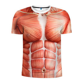 Мужская футболка 3D спортивная с принтом Мышцы в Белгороде, 100% полиэстер с улучшенными характеристиками | приталенный силуэт, круглая горловина, широкие плечи, сужается к линии бедра | bodybuilding | бодибилдер | бодибилдинг | качалка | качок | мышцы | спорт | тело | тренажер