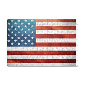 Пазл магнитный 126 элементов с принтом Флаг США в Белгороде, полимерный материал с магнитным слоем | 126 деталей, размер изделия —  180*270 мм | usa | демократия | страны | сша