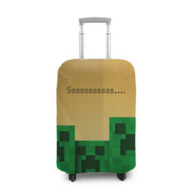 Чехол для чемодана 3D с принтом Minecraft в Белгороде, 86% полиэфир, 14% спандекс | двустороннее нанесение принта, прорези для ручек и колес | крипер