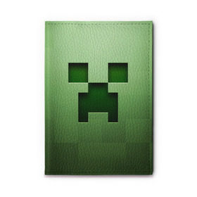 Обложка для автодокументов с принтом Minecraft в Белгороде, натуральная кожа |  размер 19,9*13 см; внутри 4 больших “конверта” для документов и один маленький отдел — туда идеально встанут права | крипер