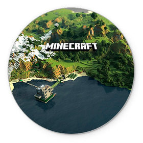 Коврик круглый с принтом Minecraft в Белгороде, резина и полиэстер | круглая форма, изображение наносится на всю лицевую часть | крипер