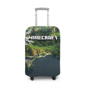 Чехол для чемодана 3D с принтом Minecraft в Белгороде, 86% полиэфир, 14% спандекс | двустороннее нанесение принта, прорези для ручек и колес | крипер