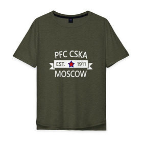 Мужская футболка хлопок Oversize с принтом ЦСКА Москва 1911 в Белгороде, 100% хлопок | свободный крой, круглый ворот, “спинка” длиннее передней части | Тематика изображения на принте: цска