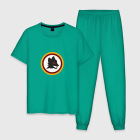 Мужская пижама хлопок с принтом Franchesko Totti в Белгороде, 100% хлопок | брюки и футболка прямого кроя, без карманов, на брюках мягкая резинка на поясе и по низу штанин
 | as | roma | рома | тотти | франческо