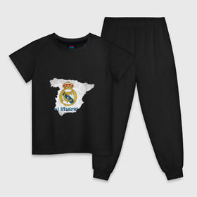 Детская пижама хлопок с принтом Реал Мадрид в Белгороде, 100% хлопок |  брюки и футболка прямого кроя, без карманов, на брюках мягкая резинка на поясе и по низу штанин
 | real | реал мадрид на карте испанииреал | футбол