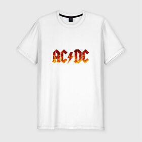 Мужская футболка премиум с принтом AC/DC в Белгороде, 92% хлопок, 8% лайкра | приталенный силуэт, круглый вырез ворота, длина до линии бедра, короткий рукав | ас dcac dc | рок