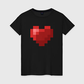 Женская футболка хлопок с принтом Heart в Белгороде, 100% хлопок | прямой крой, круглый вырез горловины, длина до линии бедер, слегка спущенное плечо | healthy | minecraft | любовь | майнкрафт