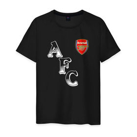 Мужская футболка хлопок с принтом AFC в Белгороде, 100% хлопок | прямой крой, круглый вырез горловины, длина до линии бедер, слегка спущенное плечо. | арсенал