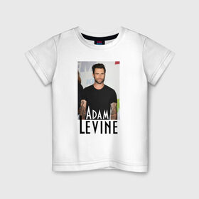 Детская футболка хлопок с принтом Adam Levine в Белгороде, 100% хлопок | круглый вырез горловины, полуприлегающий силуэт, длина до линии бедер | Тематика изображения на принте: 5 | adam | levine | maroon | maroon5 | адам | левин