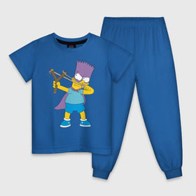 Детская пижама хлопок с принтом Бартмен в Белгороде, 100% хлопок |  брюки и футболка прямого кроя, без карманов, на брюках мягкая резинка на поясе и по низу штанин
 | бартмен симпсоны simpsons bart